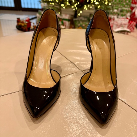 Gucci 284145 Black Patent Leather Pointed Toe Pumps Size 6 / 36 - Picture 3 of 10